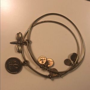 Two gold Alex and Ani bracelets